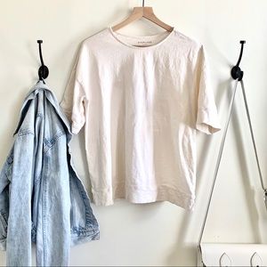 Everlane White Cotton Texture Tee